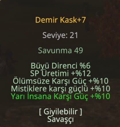 FULL YARI KRİT HP Lİ SAVAŞÇI İTEMLERİ