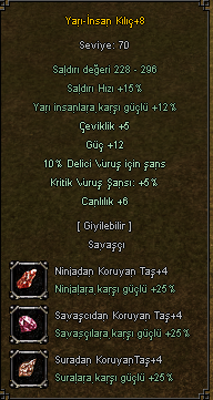 +8 Yari-İnsan Kılıç Elit !!