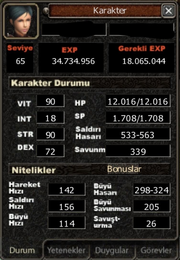 65 LEVEL HAVA,ÖFKE G BEDENSEL