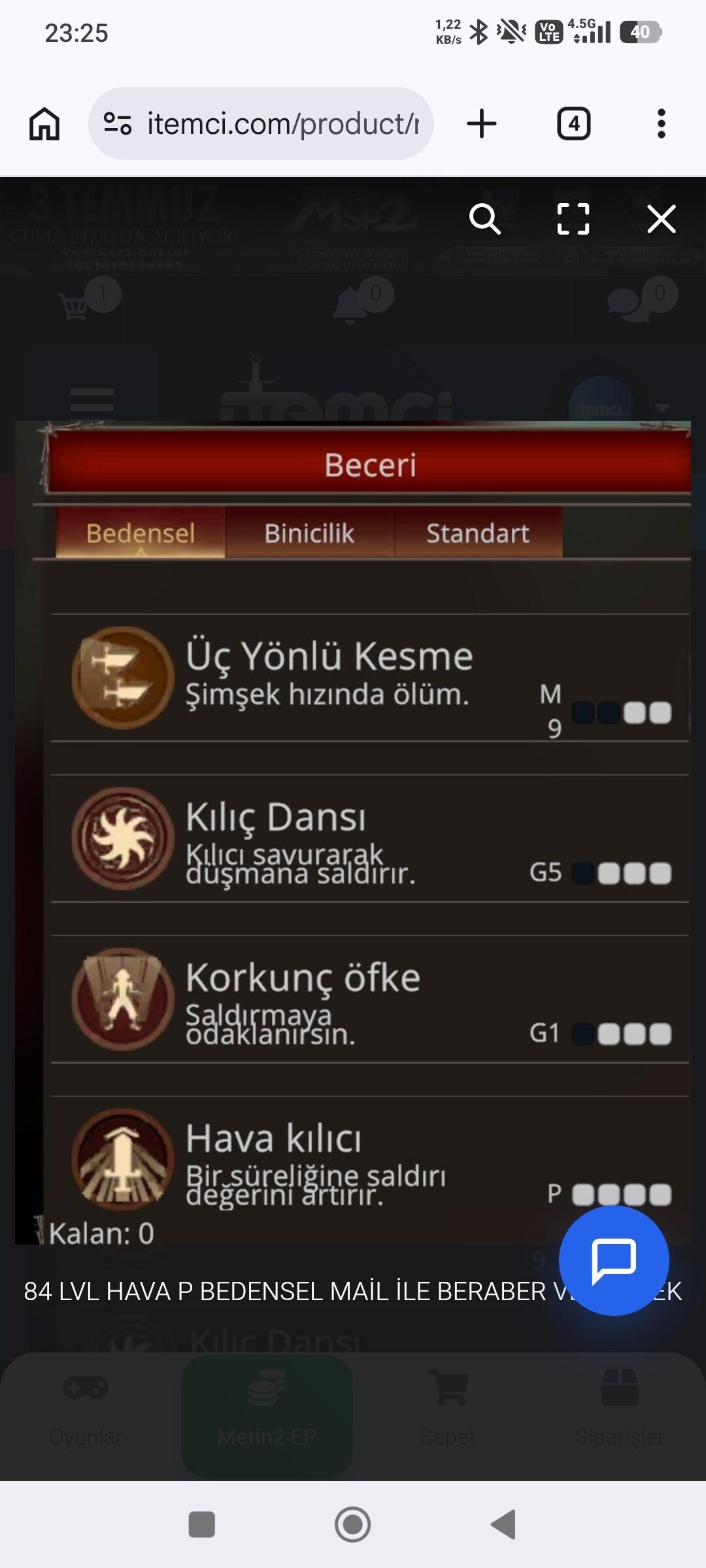 Ephesus 84 lvl bedensel