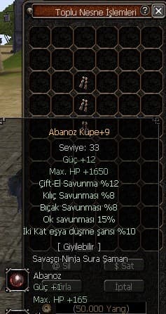 ABANOZ KÜPE 9 4 SAV