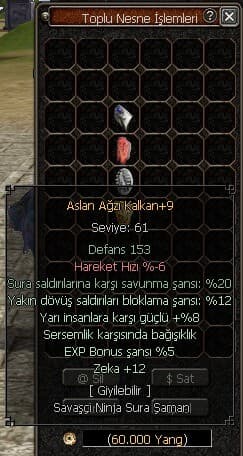 ASLANAĞZI KALKAN +9