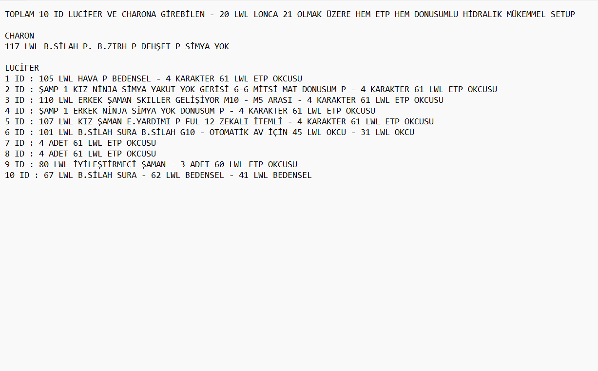 1 MAİL 19 ID 10 TANESİNİN BİLETİ ALINMIŞ ETP - HİDRA - ELEMENTERLİK SETUP AL DEĞERLENDİR