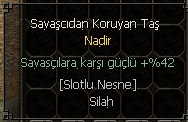 SAVAŞÇI TAŞI NADİR