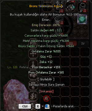 100 EMİŞ KUŞAK 555 ORTALAMA 12 GÜÇ 12 ZEKALI ST