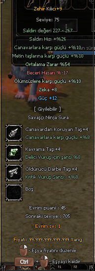 Zehir Kılıcı +9