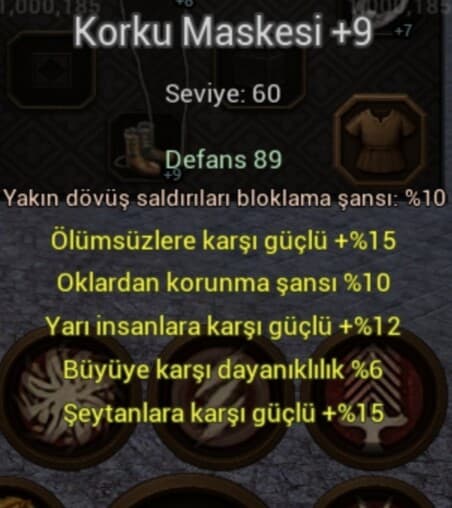 +9 KORKU MASKESİ