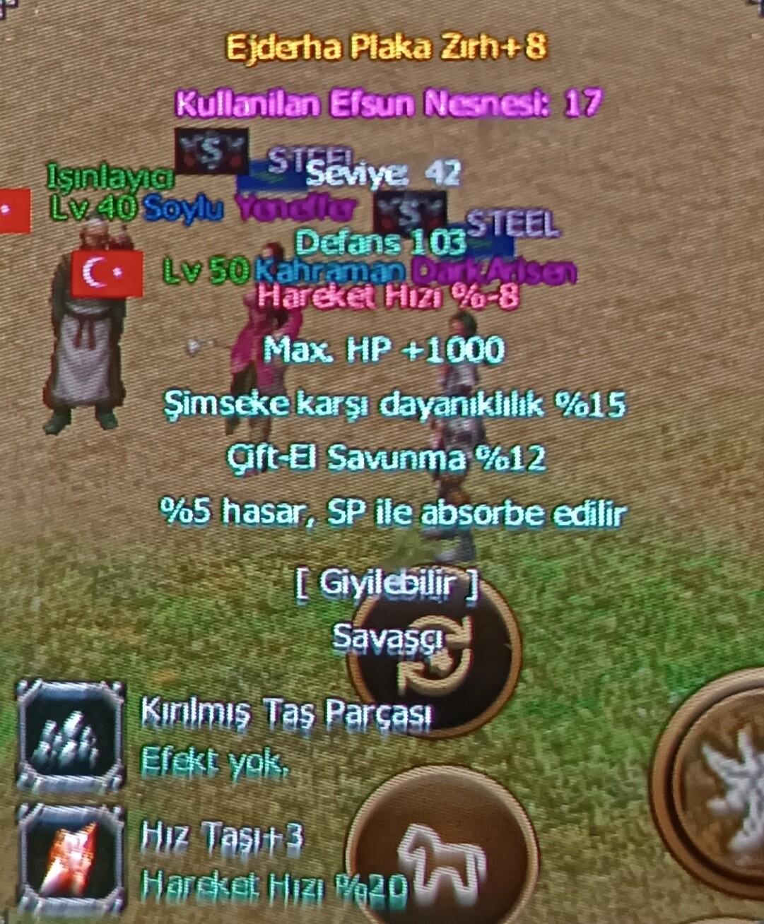 +8 Ejderha Plaka 4 efsunlu