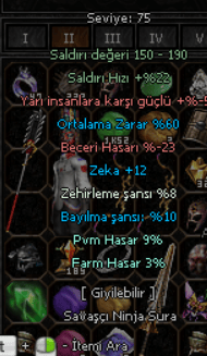 ZEHİR KILICI  60 ORT ZEKA ZEHİR SON EFSUN BAYILTMA