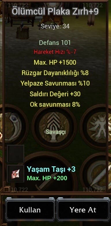 +9 ÖLÜMCÜL PLAKA 1500HP 30STR
