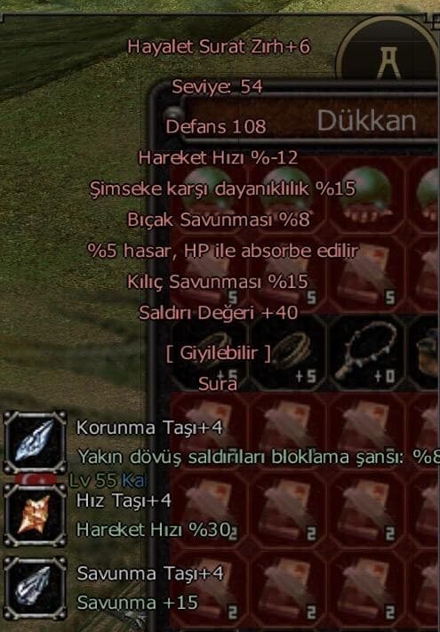 HAYALET ORMANLIK ELİT SURA ZIRHI 5 EFSUN 4 TAŞ