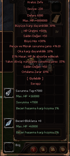+20 ÇATAALIK PALA VE YANINDA Kİ ZIRH