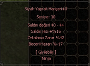 42 ORT SİYAH YAPRAK HANÇERİ  (SYH)