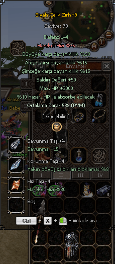 SİYAH ÇELİK ZIRH +9 SATILIK