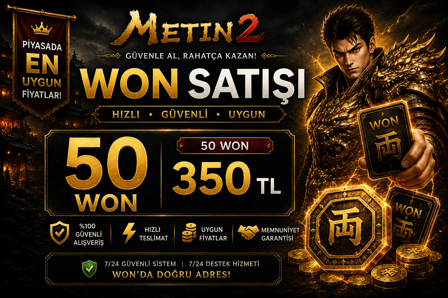 50 WON 350TL ANINDA TESLİMAT CH1 ÇARŞI DEPOCU YANI