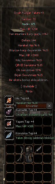 +9 ZIRH BIÇAK VE OK HAZIR PAKET KAÇIRMA
