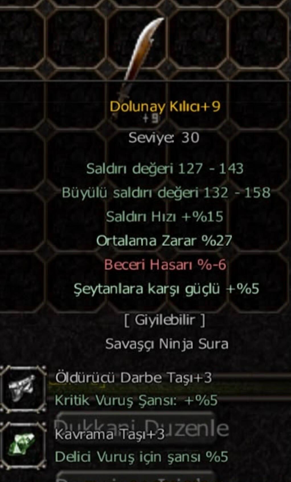 +9 27 ort dolu efsunlı
