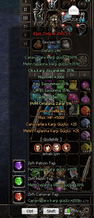 EŞSİZ ZODYAK ZIRH +9