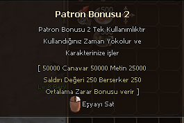Patron Bonusu 2 ( Perma )
