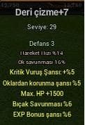 +7 deri çizme hp krit exp kırık