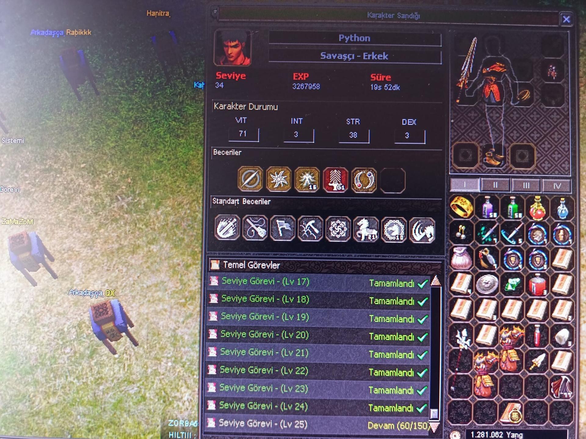 34 lvl vadi canavarı satılır