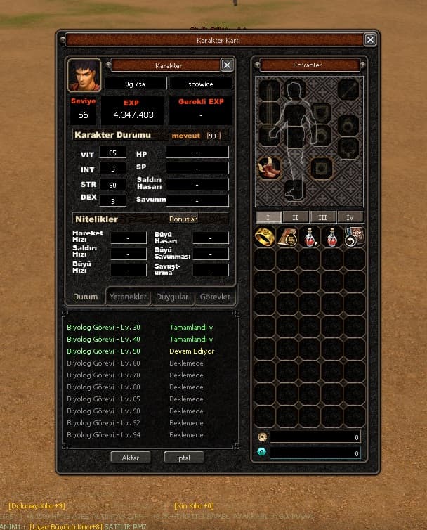 56 LEVEL BEDO AT 21 HAVA G İTEMSİZ ÇAR