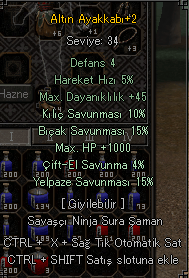 ALTIN AYAKKABI TEKLİF ALINIR  44 SAVUNMA 1K HP