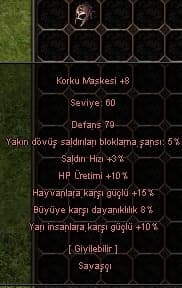 +8 korku maskesi