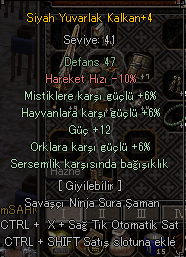 SİYAH YUVARLAK KALKAN //12GÜÇ -- SERSEMLİ