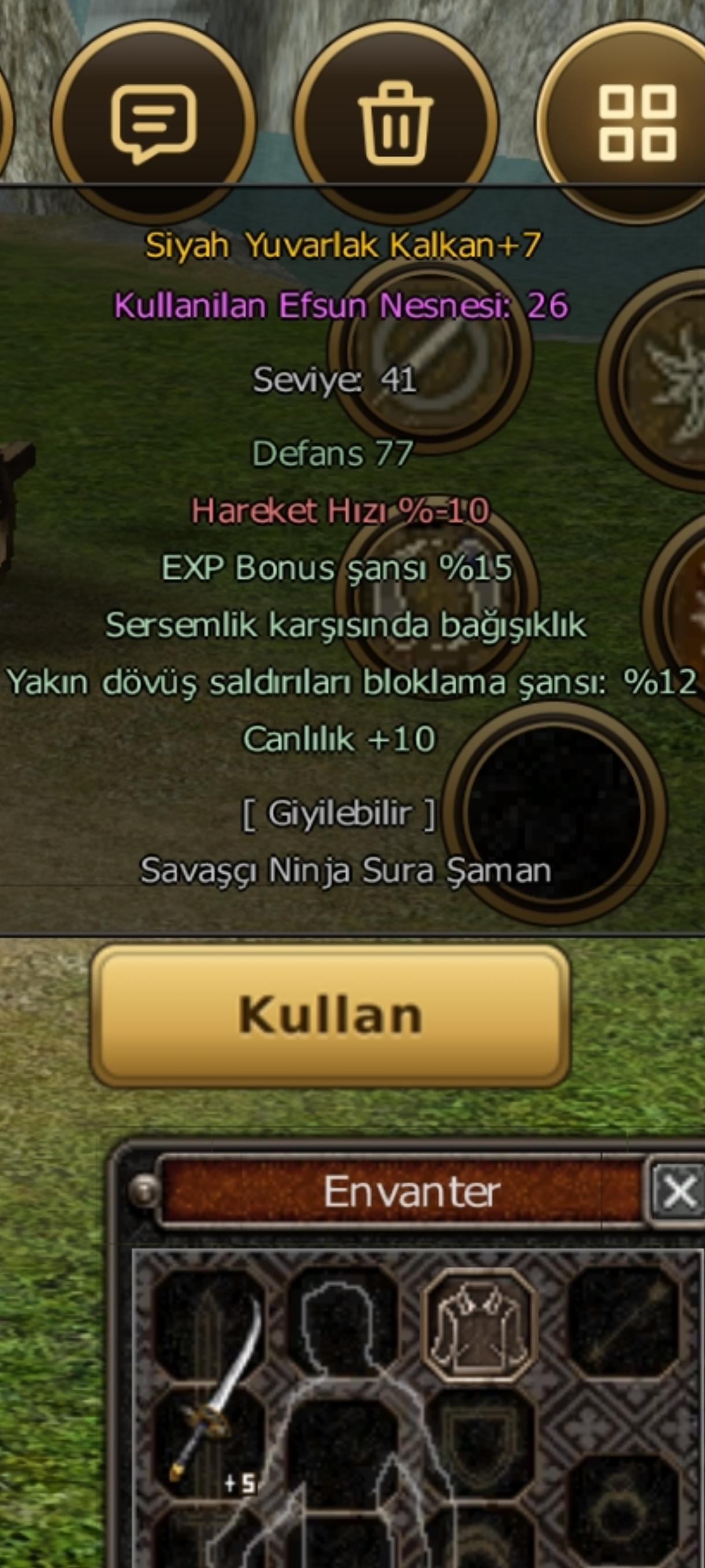 Siyah yuvarlak kalkan +7 kutsama küresi her efsun işine yarar