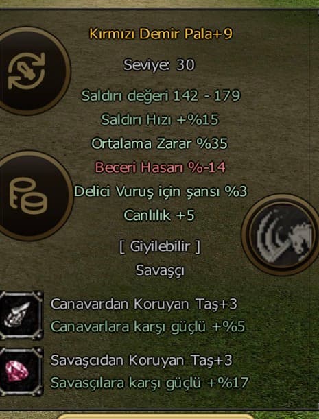 Metin Canavarı Bedensel Hava öfke G Tüm itemler 52 sv