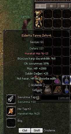 +6 EJDERHA TANRI ZIRHI TEKLİF VER