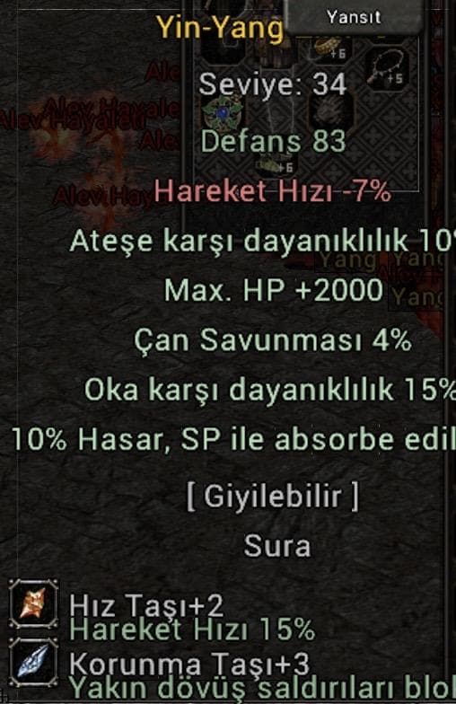 +6 34 lvl sura zırhı 10 ateş 2khp 15 ok 75e kadar gideri var
