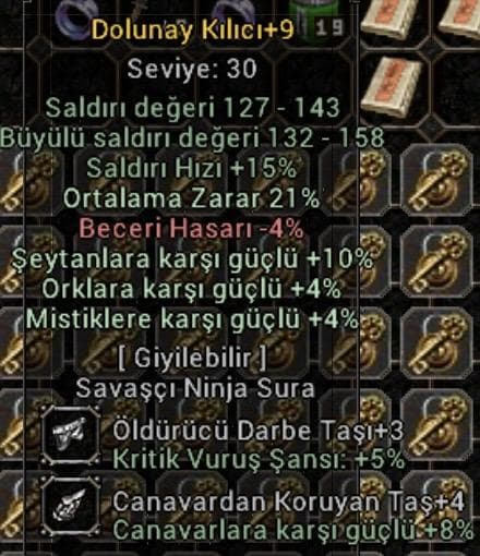 +9 dolu 21 ort 4 canavar taş