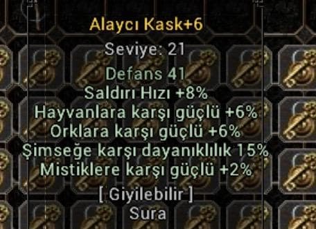 Sura alaycı kask saldırı hızı 8
