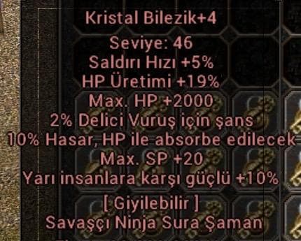 2k hp 10 yarı 10hp absorbe Kristal bilezik hp üretimli olan