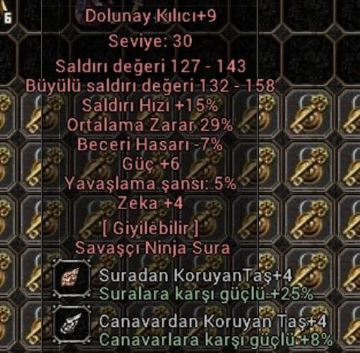 +9 dolu 29 ort 4 taşlı