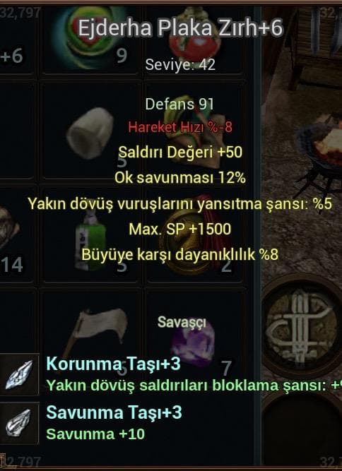 Ejderha plaka 50 str 1.5hp 12 ok svunma 8 büyü