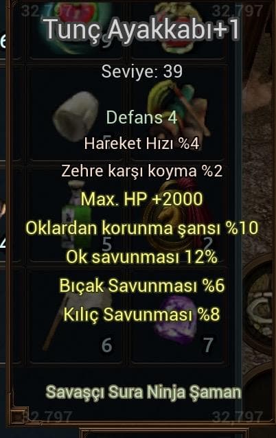2k hp 12ok 10 ok korunma 8 kılıç