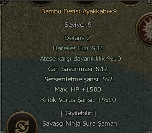+9 Bambu Ayakkabı 1500Hp 10Kritik