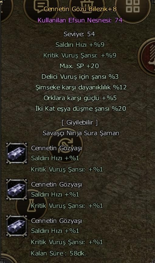 +8 Cennet Bilezik Hayaletlik Efsun Teklif alınır