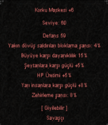 ELİT KORKU MASKESİ