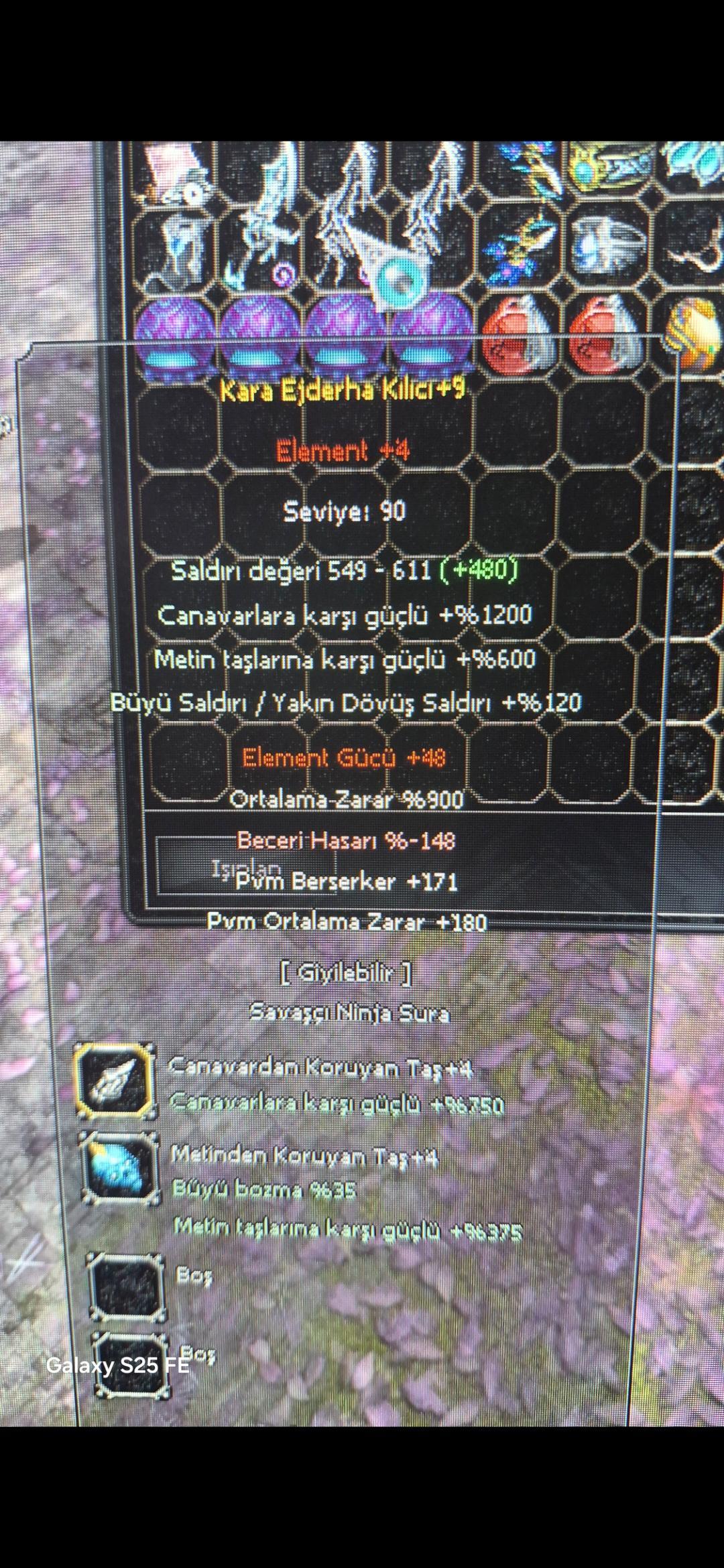KARA EJDER KILICI 900 ORT