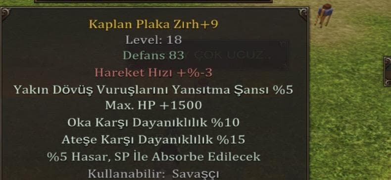 Hp + 15 ATEŞ ZIRH