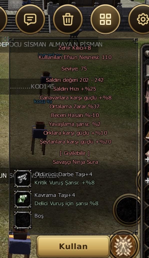 +6 ZEHİR KILICI SATILIKKK 42 ORT. İTEM TAKASI DÜŞÜNÜLÜR