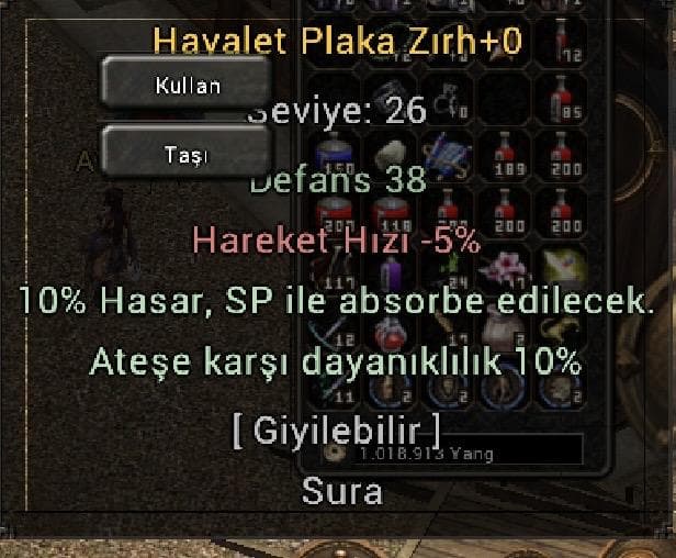 Tekli çok güzel max oran 3 Sura zırhı 26 / 34 / 42 zırhları