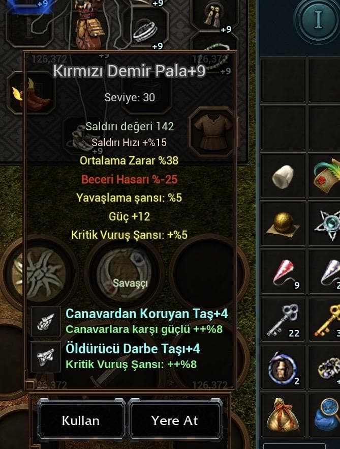 51 LVL BEDENSEL İTEMLİ SATILIR FARM CANAVARI KULELİK