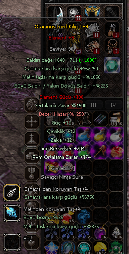 Okyonus lord kılıc 1500 ortalama