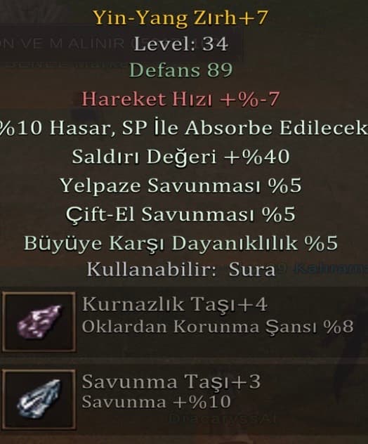 39LVL KESKİNLİK ZIRHLI AT İTEMLERİYLE VERİLİR