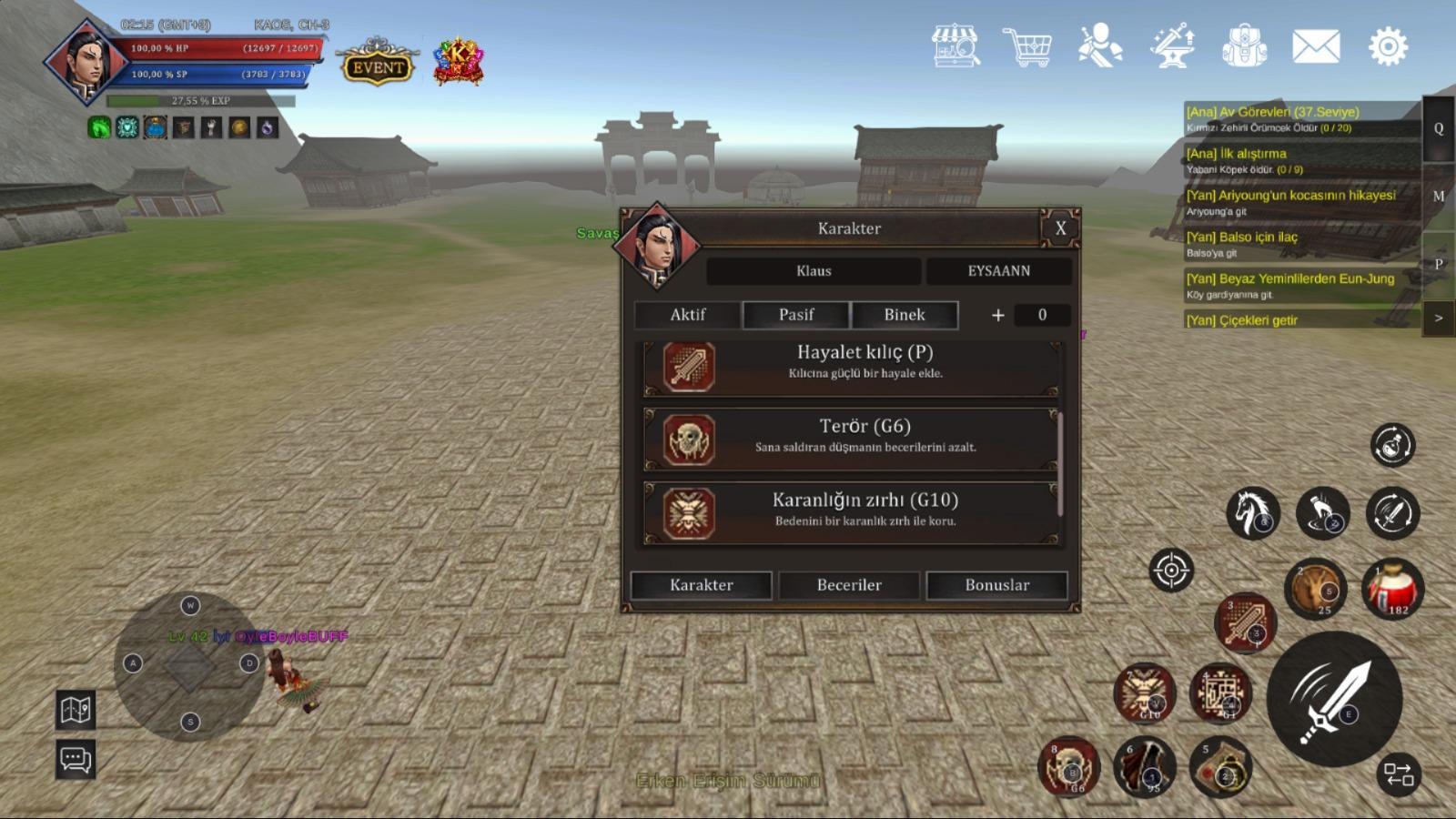 OYUN SONU SATILIK +7 KARA BÜYÜ ZIRHLI LVL 5. SIRA 77 LVL SURA HESAP